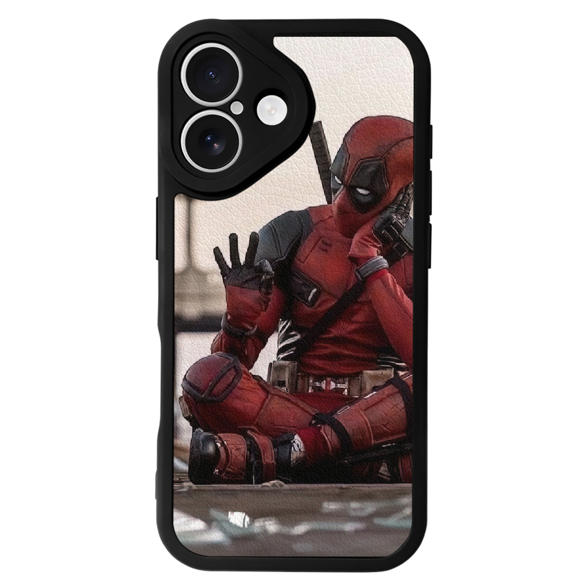 （画像用） Deadpool デッドプール 【iPhone 16シリーズ対応】シリコンスマホケース（レザー調） 材質：シリコン
